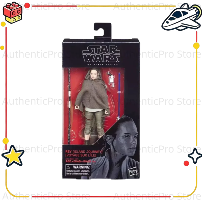 Original Hasbro Star Wars The Black Series REY (ISLAND JOURNEY(VOYAGE SUR LILE) Anime Figure Toys Collection Model