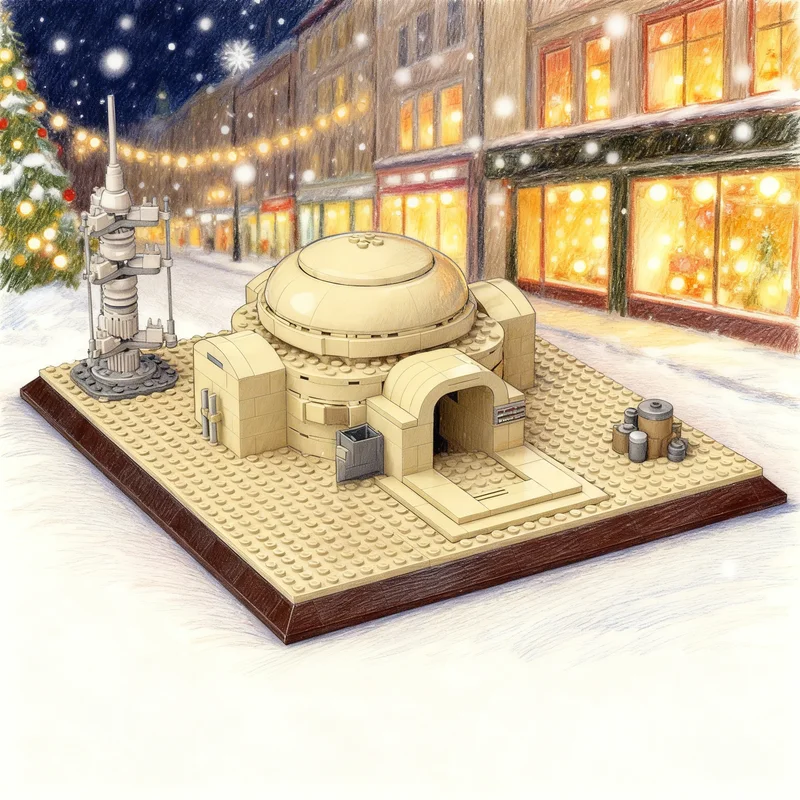 

456 деталей MOC: Дом Люка Скайуокера на Татуине, ферма Ларса, модель звездной битвы, строительные блоки, архитектурная игрушка, рождественский подарок, конструктор для детей