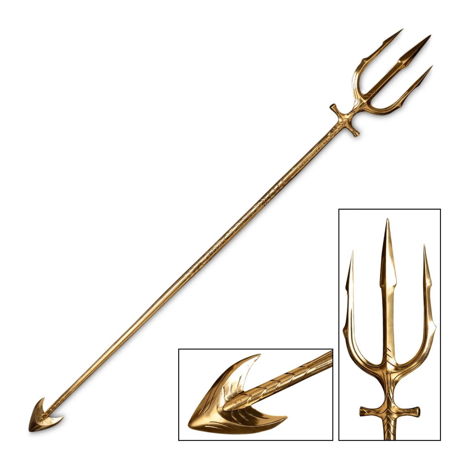 

Sea King Poseidon Trident Premium Ornamental Trident with Engraved Runes Stainless Steel Construction 180cm Cosplay Collection