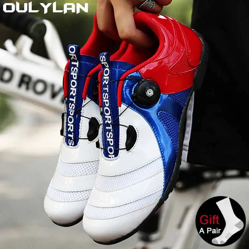 

Summer Riding Shoes for Women Breathable Hard Soled Road MTB Shoe Casual Non-slip Cycling Shoes for Men Unlocked PVC Rubber Sole