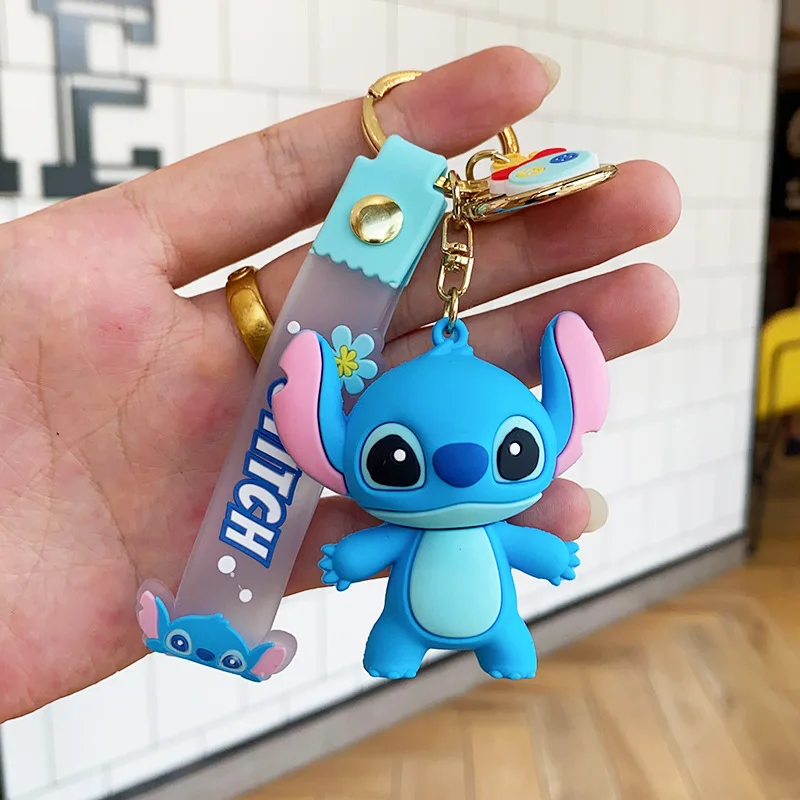 Disney Lilo Stitch llavero Anime Stitch Angel figura de acción llaveros adornos colgantes muñecas modelo de dibujos animados juguetes para niños regalo