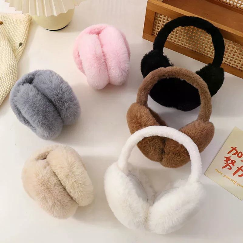 固体ソフトぬいぐるみ耳ウォーマー冬用イヤーマフ女性男性ファッション屋外耳介保護イヤーマフ耳カバー
