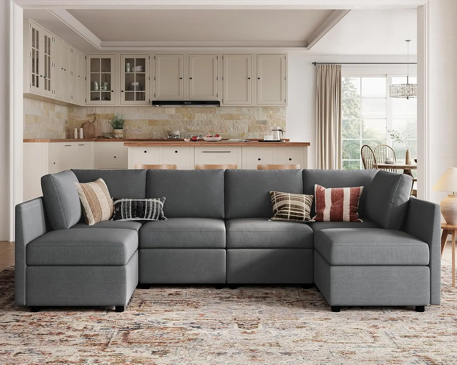 Modular Sectional Sofa, Convertible U Shaped Sofa Couch with Storage, Memory Foam, Modular Sectionals with Ottomans,