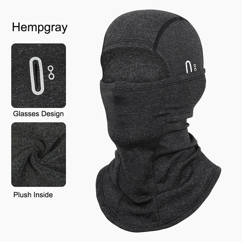 Unisex Strick-Sturmhaube mit Ohrenwärmer, einfarbig, atmungsaktiv, Gesichtsmaske, Radfahren für Outdoor-Sportarten – Detail 6