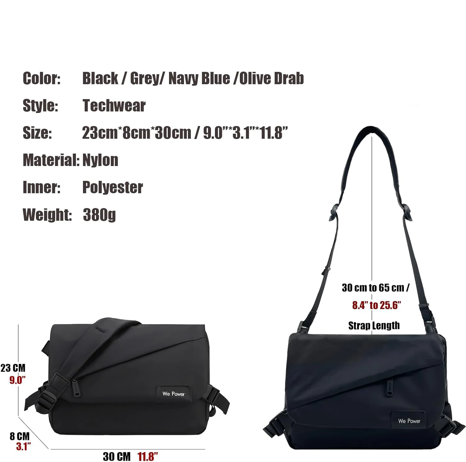 Waterproof Man Nylon Messenger Bag Shoulder Large Capacity Lightweight Crossbody Travel Casual Sling Works Tablet Daypack Bag