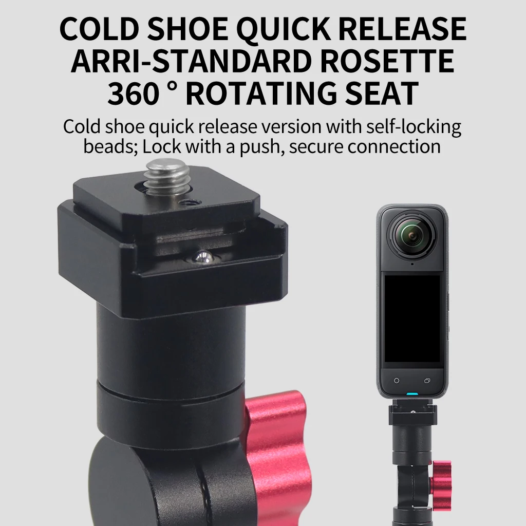 360° Schwenkbarer Schnellverschluss-Stativ-Kugelkopfadapter ARRI-Ausrüstung Magnetische Halterung für GoPro13 Insta360 DJI Action Pocket 4 Kamerahalterung – Detail 9
