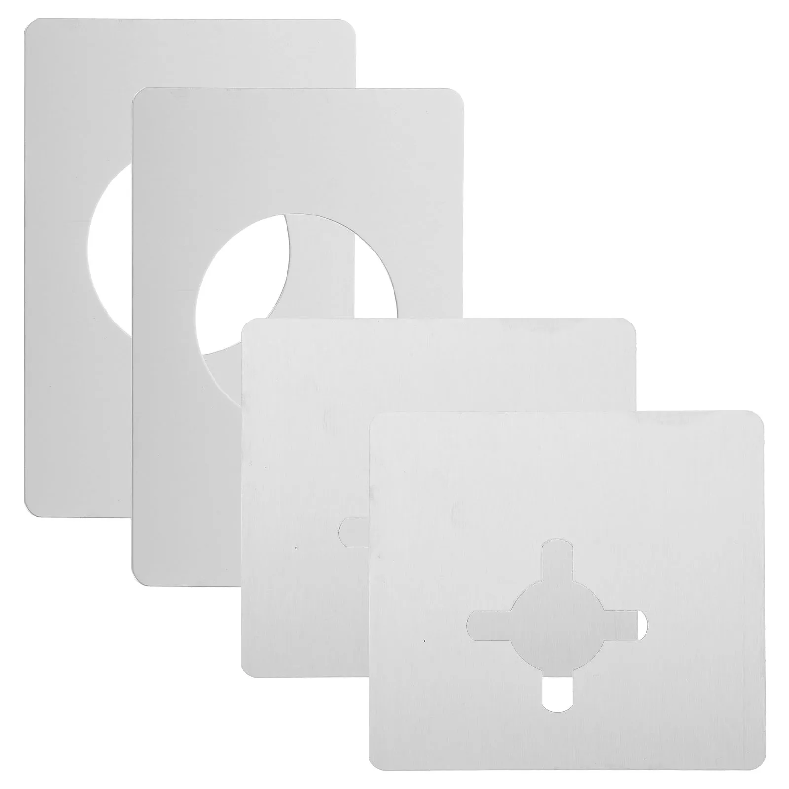 

4pcs Door Repair Board Stainless Steel Cover Plate Deadbolt Filler Furniture Parts Security Reinforcement Strike Plates Fix