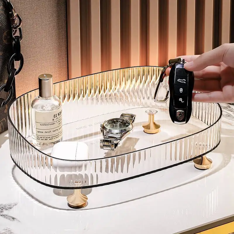 

Light LuxuryPETStorage Tray Living Room Coffee Table Wash Basin Finishing Box Bathroom Aromatherapy Cosmetics Perfume Storage Ra