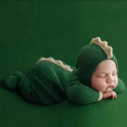 Ylsteed Knitted Newborn Dinosaur Outfit for Photo Shooting Baby Boy Photography Clothes Cute Animal Design Jumpsuit