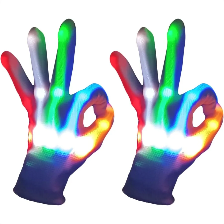 

Cool LED Gloves Girls Boys Toys Age 13+ Light up Gloves Stocking Stuffers Teens Adults Fun Gifts for Halloween Christmas Easter
