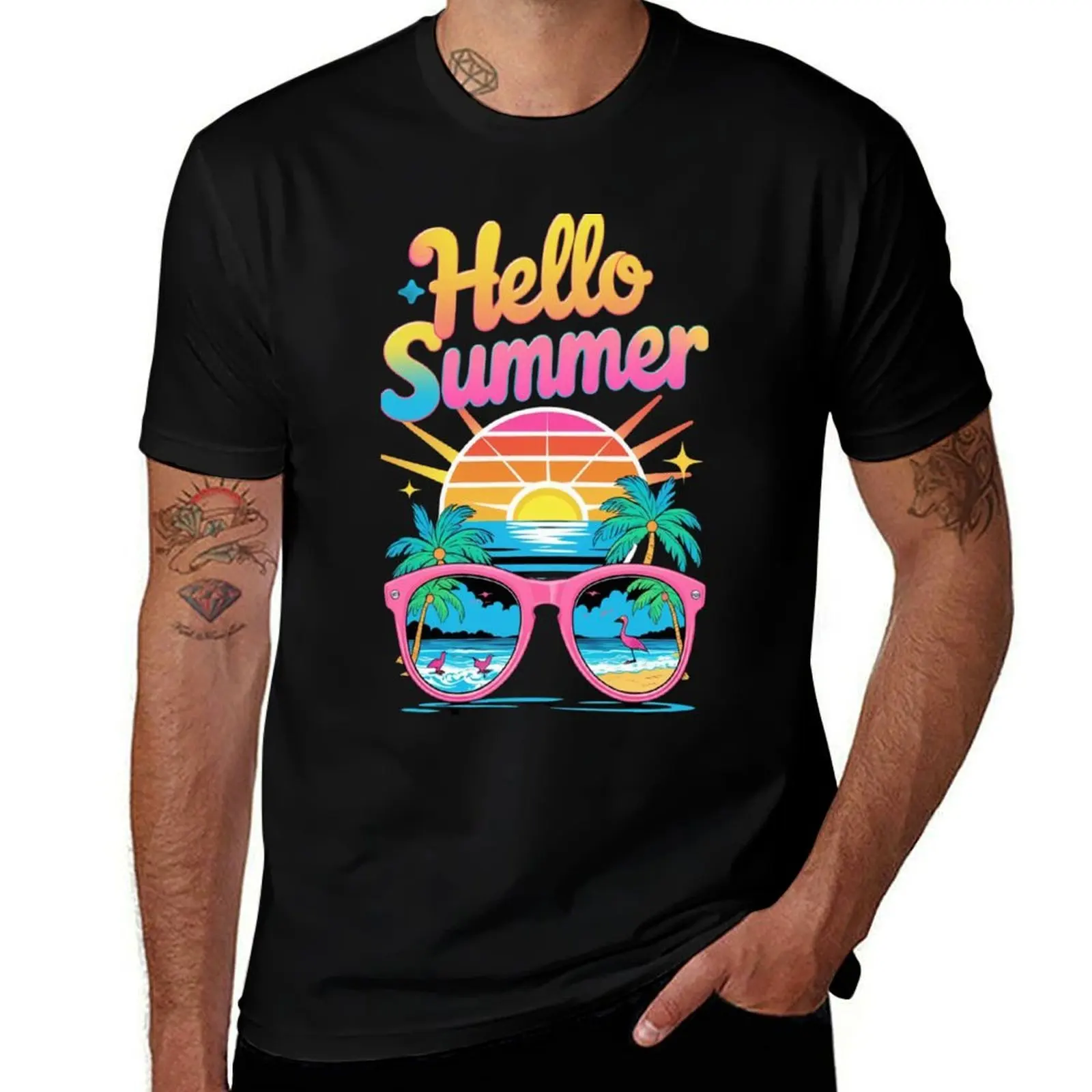 

Hello Summer Vacation Ice Cream Popsicle Ice Lolly Gifts T-Shirt T-Shirt sweat blue lock customizeds summer 2025 mens t shirt