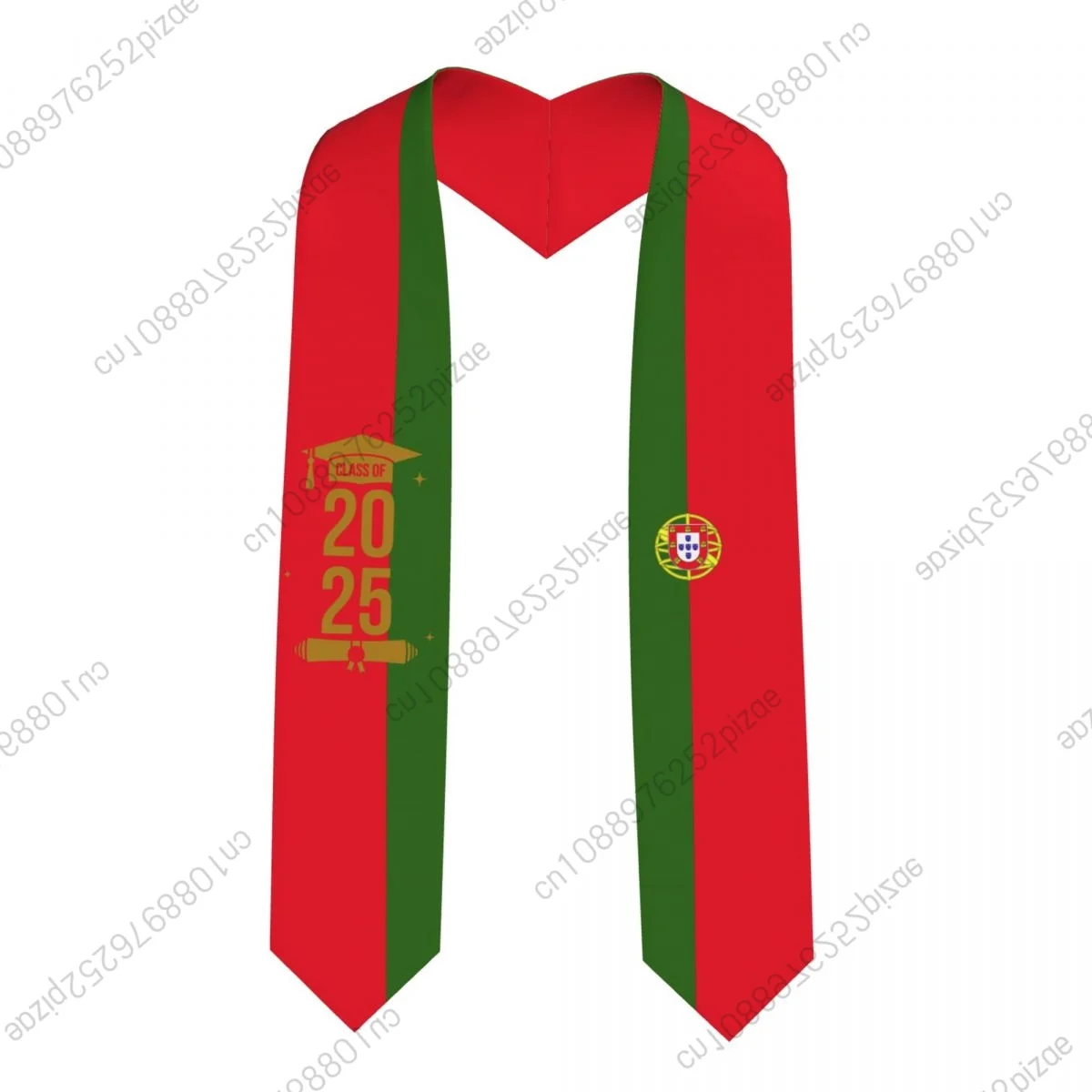 

New Portugal Flag Class Of 2025 183*13CM Graduation Stole Sash Scarf For International Students Proud