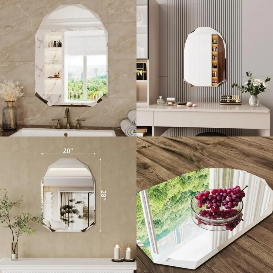 

Arch Mirror 20x28, Bathroom Vanity Mirror Bevelled, Bathroom Mirrors, Entryway Mirrors for Wall Diamond Mirror