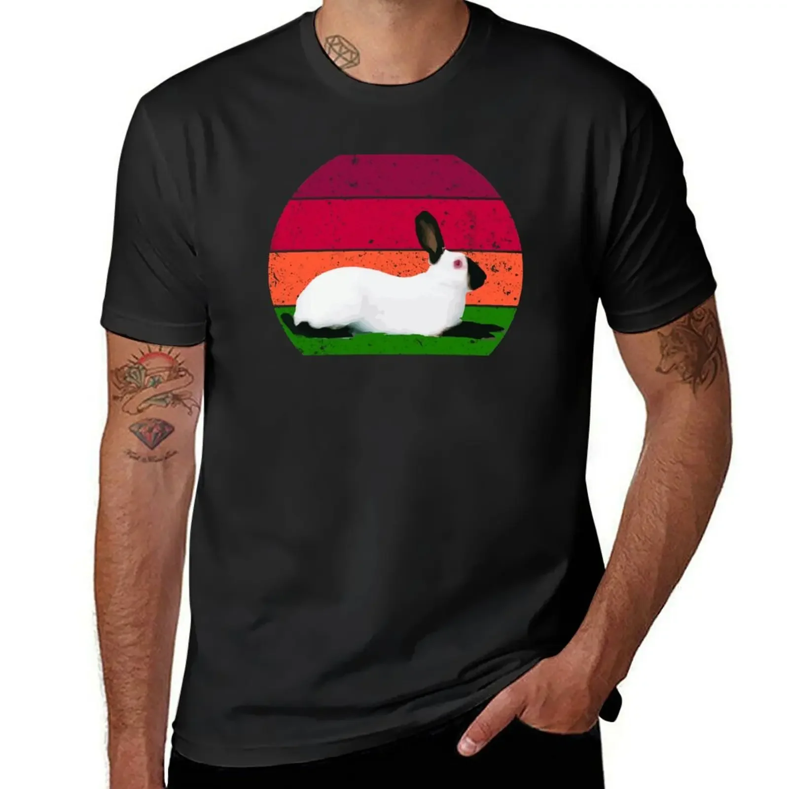 Himalayan Rabbit Retro Chocolate Himi Bunny Funny Netherland Californian Rabbit For Bunnies Lover Gifts For Easter Day T-Shirt