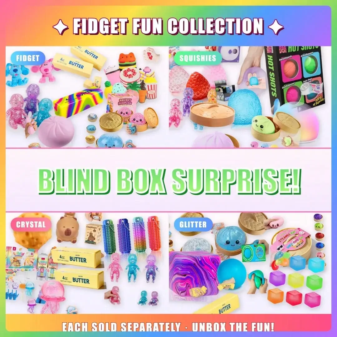Rainbow Mystery Squish Blind Box - Sensory Squeeze Toy, Stress & Anxiety Relief Fidget Toy, Cute Surprise Pack For Teens Adults view 2