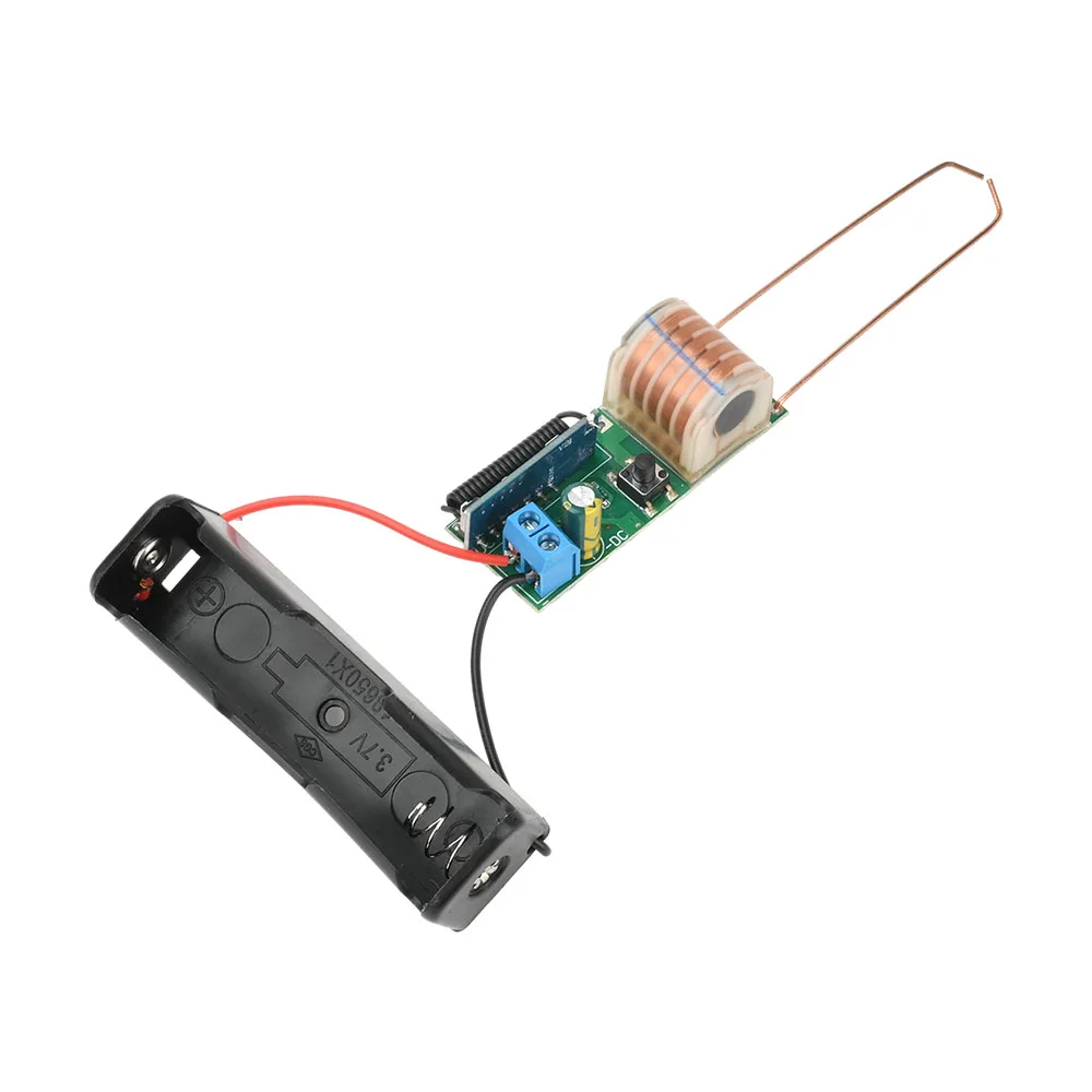 Módulo de alta tensão dc 3.7v módulo de ignição remota bobina de reforço de ignição de arco 12mm descarga 50m com bateria de ignição de alta tensão
