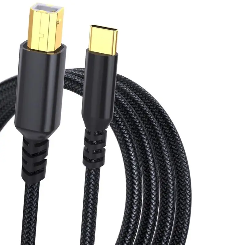 Y1UB USB C To USB B Cable Fabric 480Mbps Data Transfer For Printer reader And Office Devices