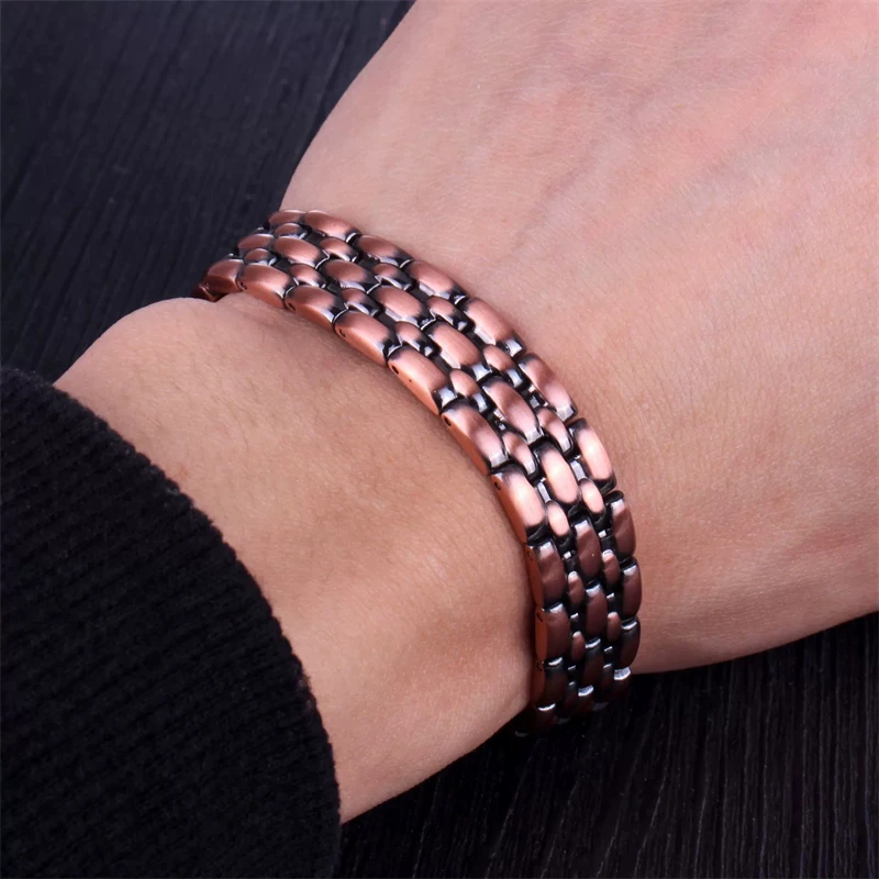 Charm bracelet Health Energy Bangle Arthritis Pure Copper Magnetic Exquisite Male Gift Power Therapy Magnets Men Bracelet