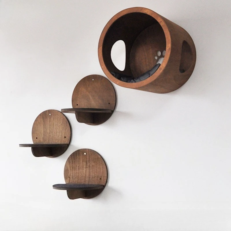 Cat Tree Wall-Mounted Cat Tower, Exercise Cat Toy, Combo Pet Bed Durable Pet Supplies Pet Accessories Indoor Home Use