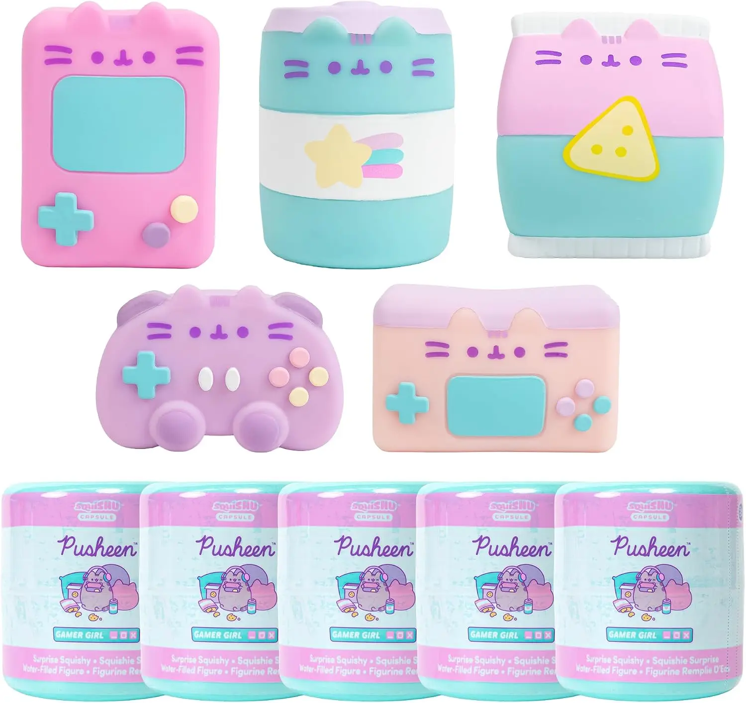 SquiSHU Capsule Pusheen the Cat Series 7: Gamer Girl Squishy - 5 Pc.