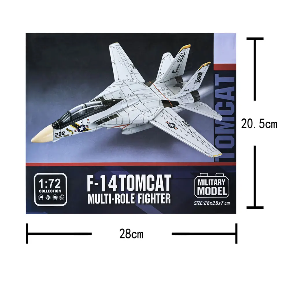 

White DIY Puzzle Airplane F-14 Fighter 3D Aircraft 1:72 Scale Model ABS Plastic Assembly Military Plane Building Blocks Ornament