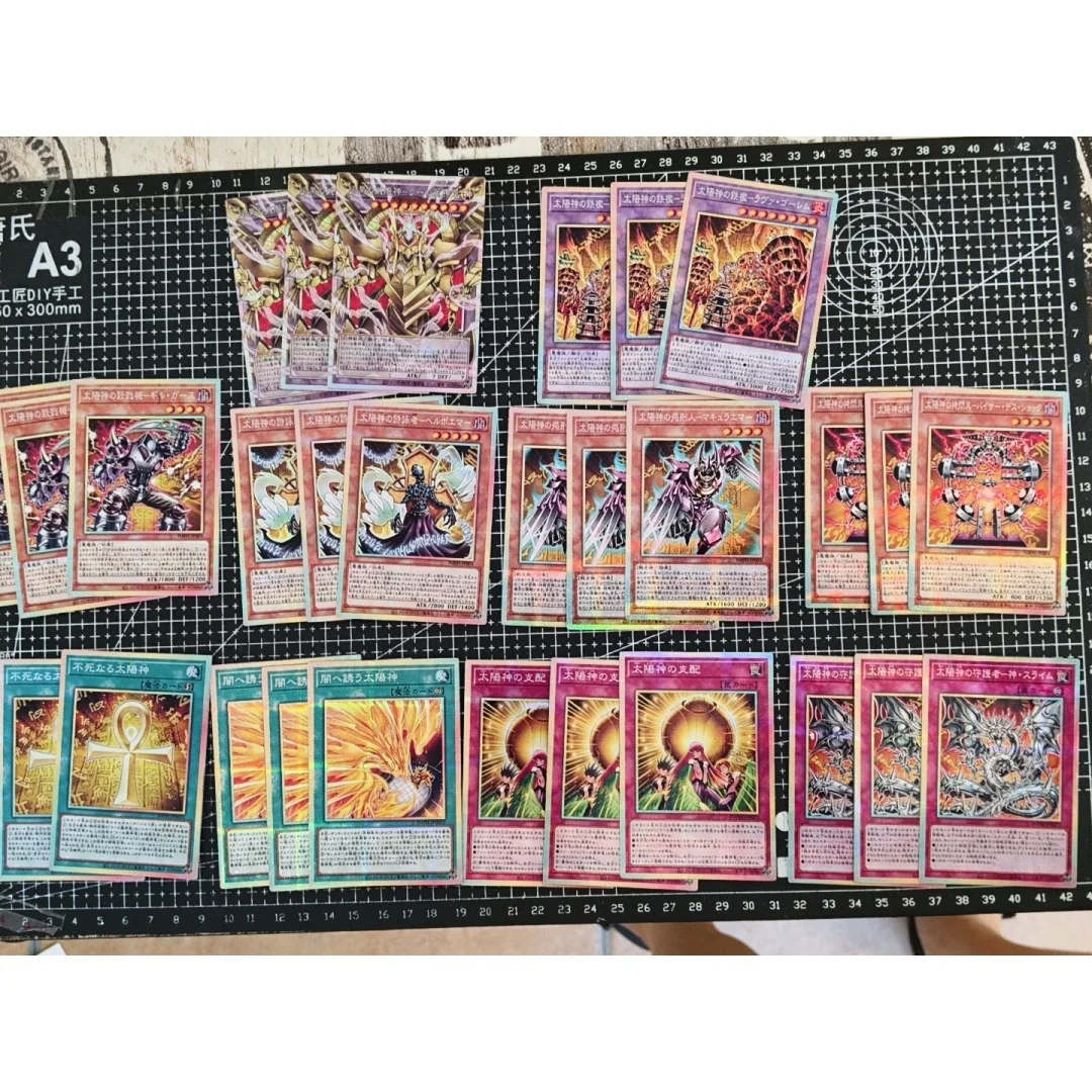 30 pièces/ensemble Yu-Gi-Oh! DIY SER IMPH‑JP Carte d'entraînement imprimable Dieu du Soleil Noir - Le Dragon Ailé de Ra Jeu Universel Carte N Jouet Cadeau