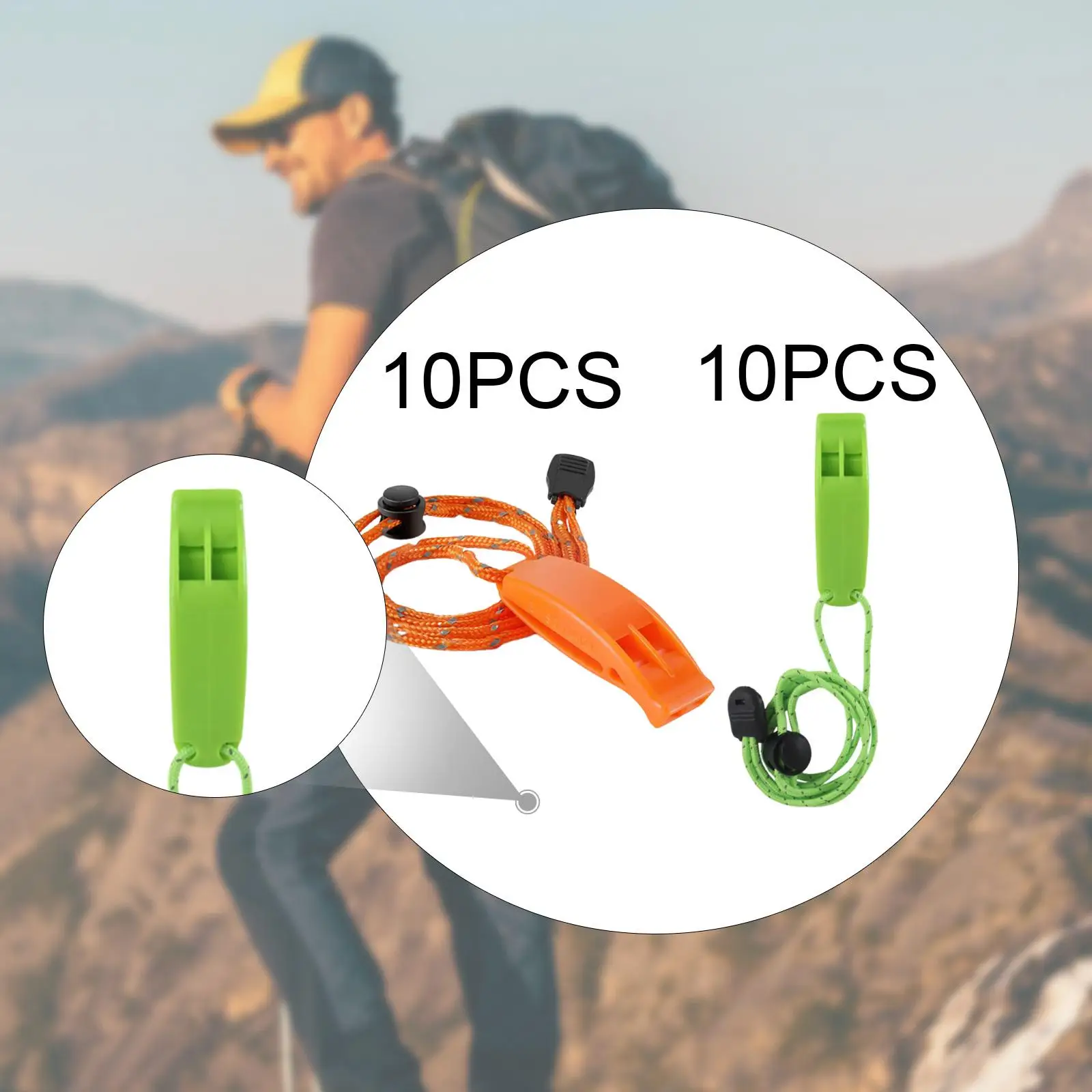 

10 Pieces Emergency Whistle Loud Survival for Hiking Camping Boating