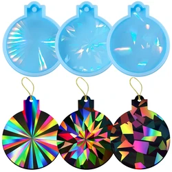 Moules holographiques de noël en résine Silicone, DIY, ornement de noël, pendentif, moule de moulage en résine époxy pour porte-clés