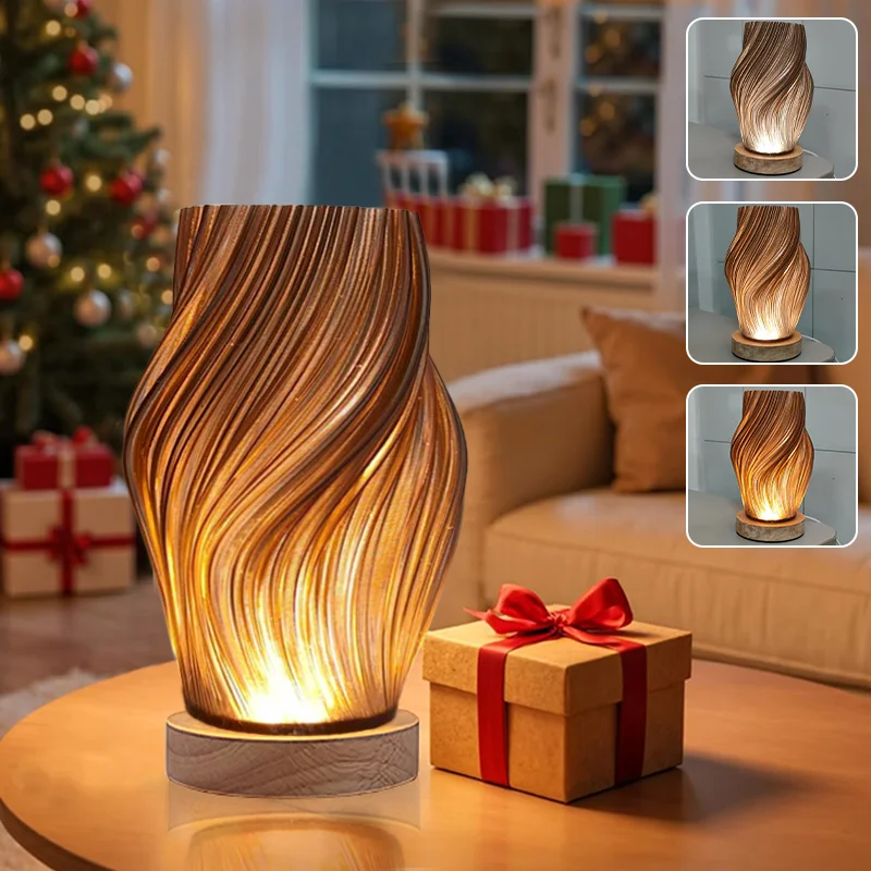 

Современная минималистичная настольная лампа кремового цвета с деревянным основанием и тремя регулируемыми цветовыми температурами. Идеально подходит для гостиной