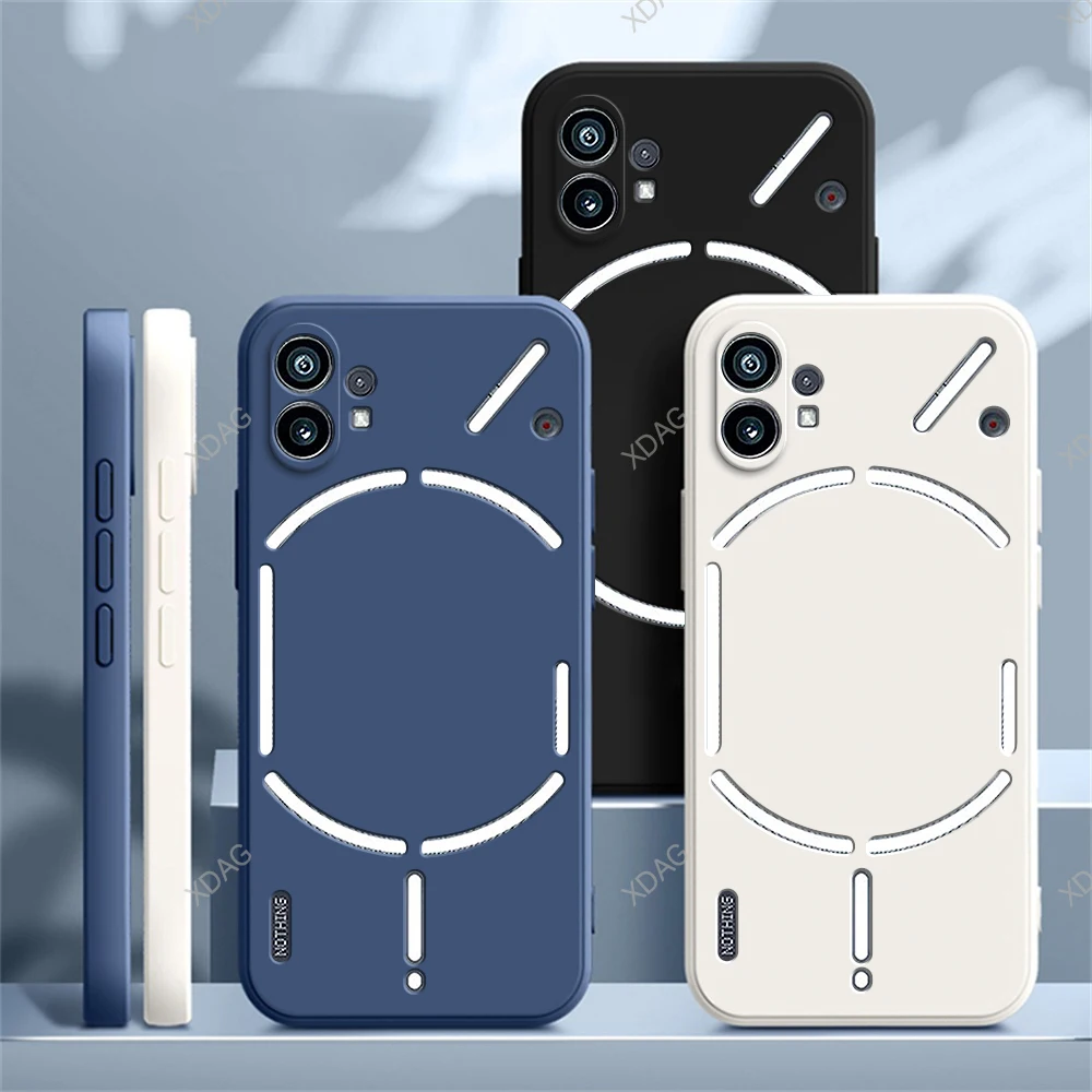 Capa de telefone com proteção de lente para nada (1) um 1 6.55 a063 macio liso silicone líquido