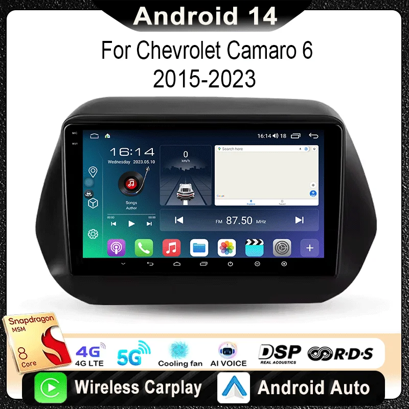 

For Chevrolet Camaro 6 2015 - 2023 Car Radio Multimedia Video Player Navigation Stereo GPS Android14 wireless Carplay