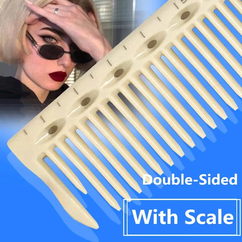 1PC Double-sided Laser Scale Hair Comb Pro Hair Brushes Salon Hairdressing Comb With Handle Hair Cutting Styling Tools G0706