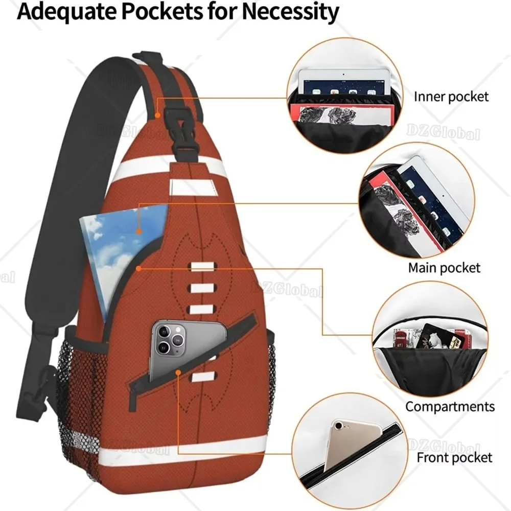 アメリカンフットボール スリングバッグ チェストバッグ アメリカンフットボール クロスボディバッグ メンズ レディース