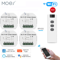 Tuya WiFi RF Roller Blind Shutter Curtain Switch Module with Remote for Electric Motor Sunscreen Works with Google Home Alexa