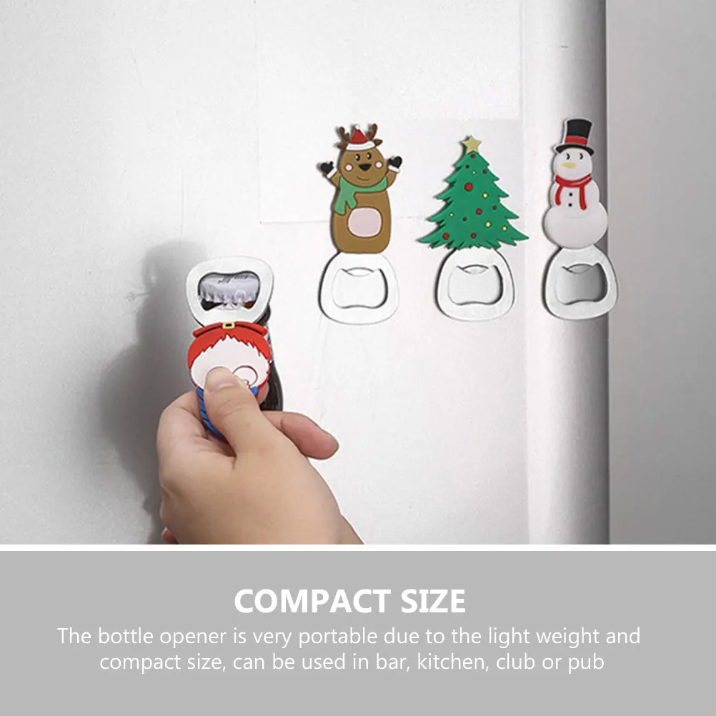 

5Pcs Cartoon Christmas Party Bottle Openers Sturdy Metal Portable Beer Bottle Opener Kitchen Tool Beer Opener Party Gifts