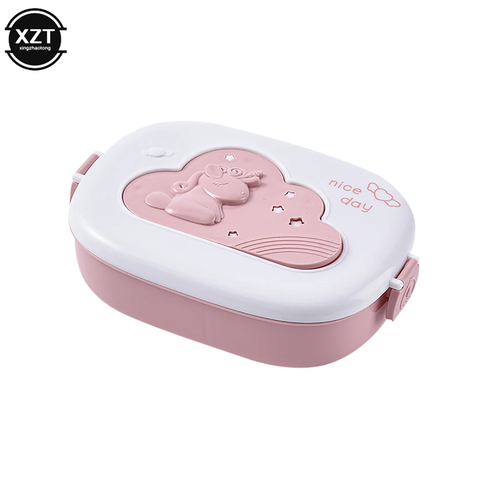 Cute Compartments Microwae Bento Lunchbox Lunch Box for Kids Children Kid School Outdoor Camping Picnic Food Container Portable