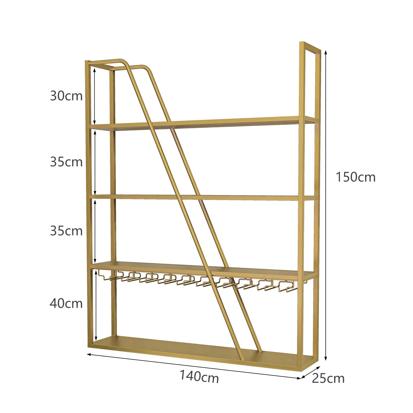 Bar lighting integrated wine rack, wall hanging bar wall display rack, inverted cup holder, commercial household