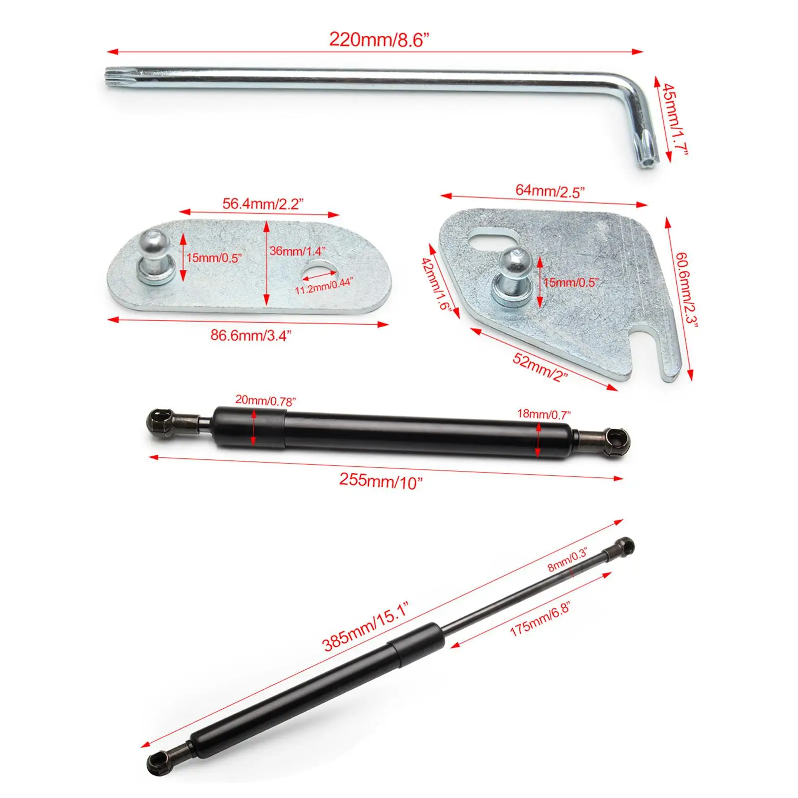 

Amenaged Truck Equipment DZ43204 Tailgate Shock Kit Spring Steel Support Strut for F 150 2017 2019