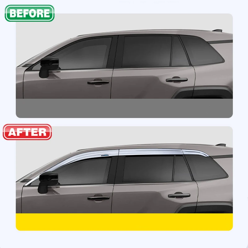 Car accessories FIT FOR Toyota RAV4 XA60 2026 2027 2028 ABS chrome waterproof Door Window Visor Vent Shades Sun Rain Guard view 2