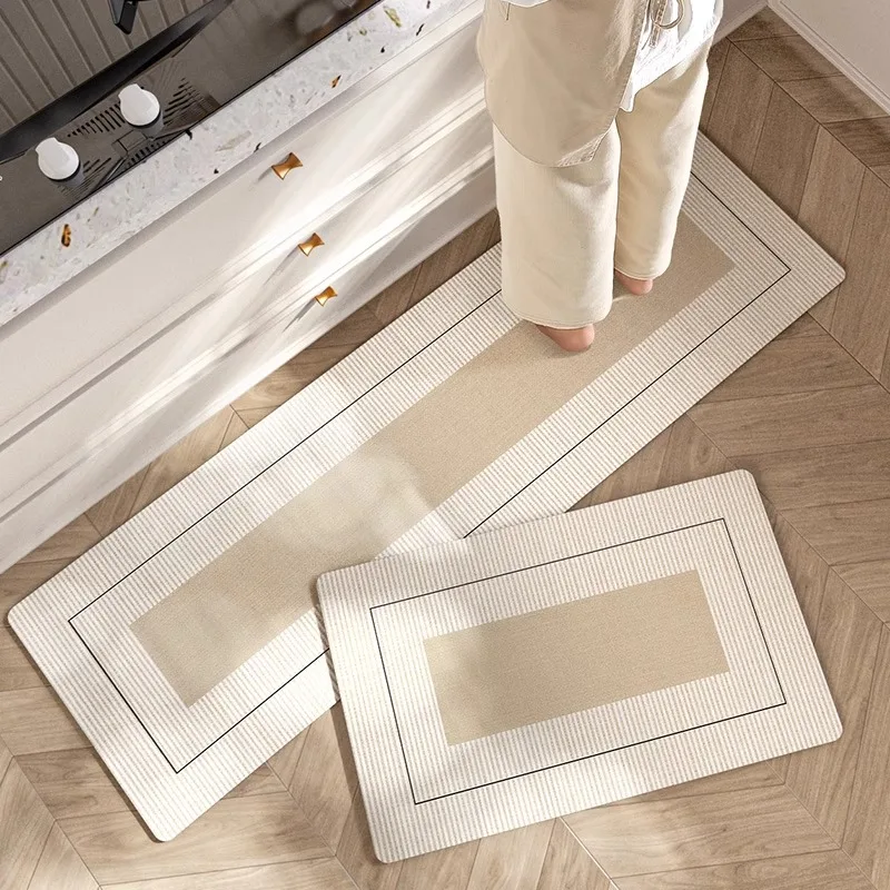 

Кухонный напольный коврик, длинные полоски, нескользящие моющиеся кухонные коврики из ПВХ, маслостойкий водонепроницаемый ковер, украшение для дома