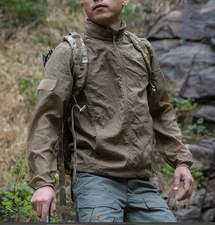 Lightweight Waterproof Tacticals Jacket Men's Summer Breathable Thin Hoody Raincoat Hunting Portable Windbreaker Skin Jackets 24 S542cc60ad4a54c619a0172fa23449939O