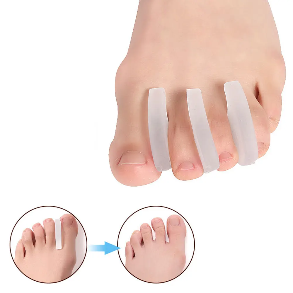 

2/4 шт., клиновые разделители пальцев, полимерная подушечка, силиконовый гель, защита для ног, прокладки, подушка, релаксация ногтей, инструмент для ухода за ногами