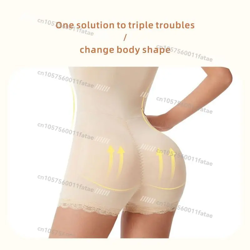 Shapewear Bodysuit Fake Butt with 4 Pads Waist Trainer Tummy Control Lifting Buttocks