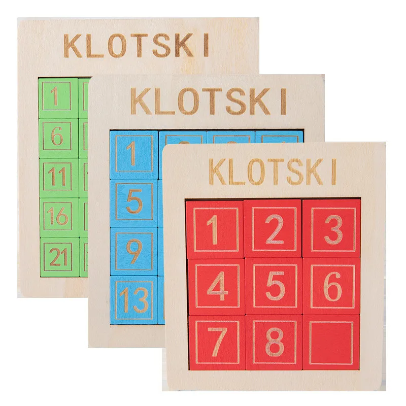 

Montessori Number Sliding Jigsaw Puzzle Math Toy Wood Huarong Road Block Maze Unlock Game Kids Logical Thinking Educational Toys