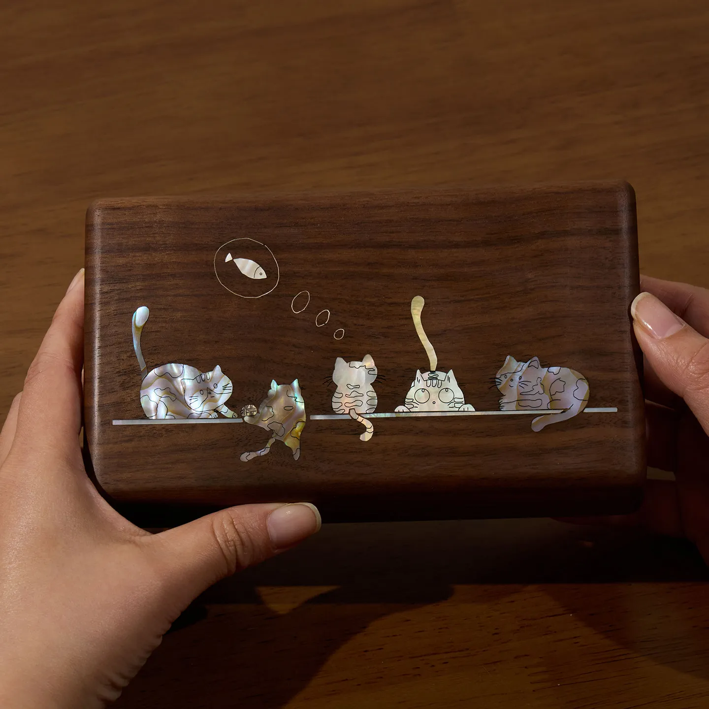 Small Solid Wood Mother of Pearl Jewelry Box Wedding Hardware Storage Case Birthday Gift for Bridesmaid