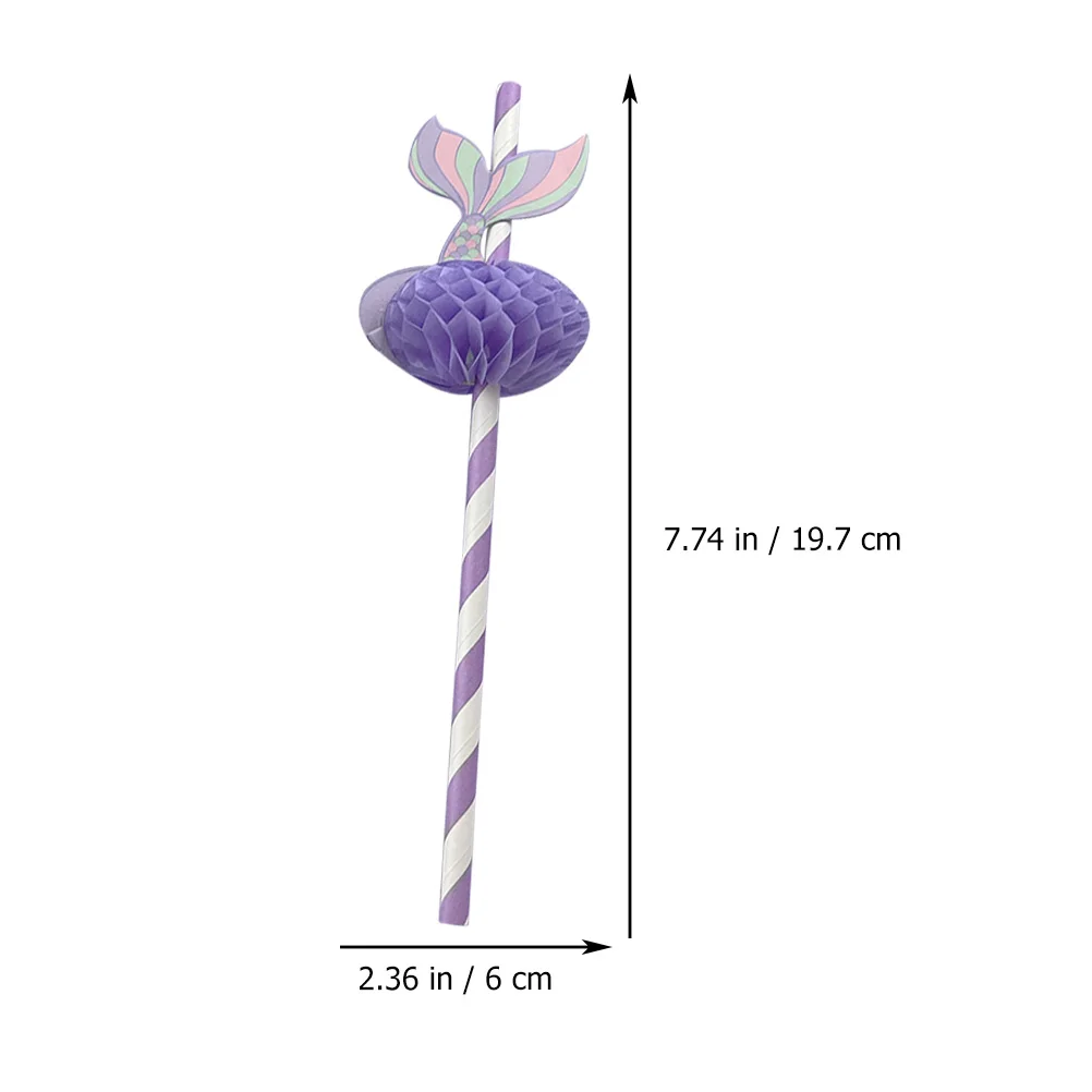 

50pcs Mermaid Design Paper Straws Disposable Cocktail Party Supplies For Festival Drinking Straws Biodegradable Simple