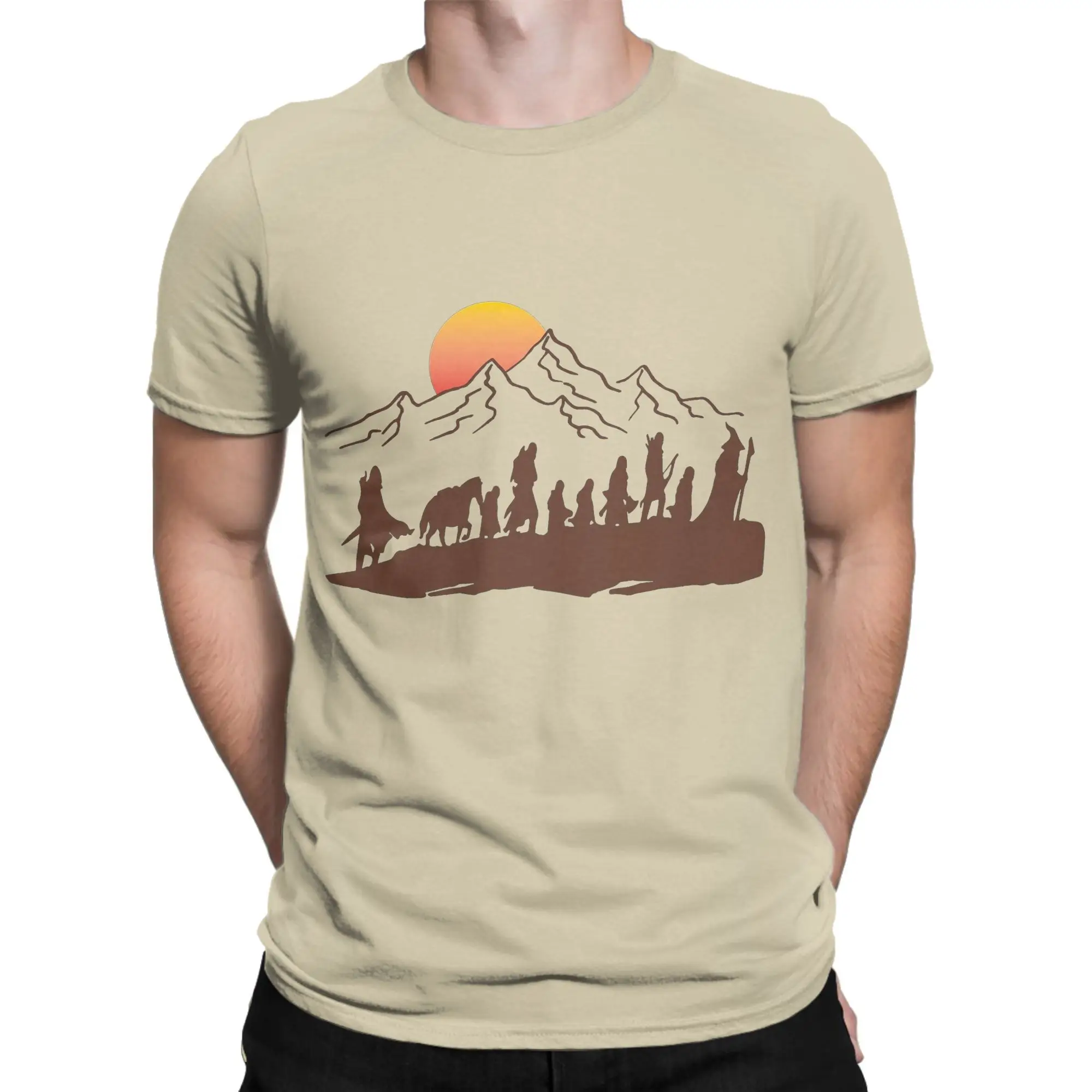 L-Lords Of The R-Rings T-Shirt Beach The Fellowship  Cotton T Shirts For Male  Casual Tee Shirt Short Sleeve  Casual Tees