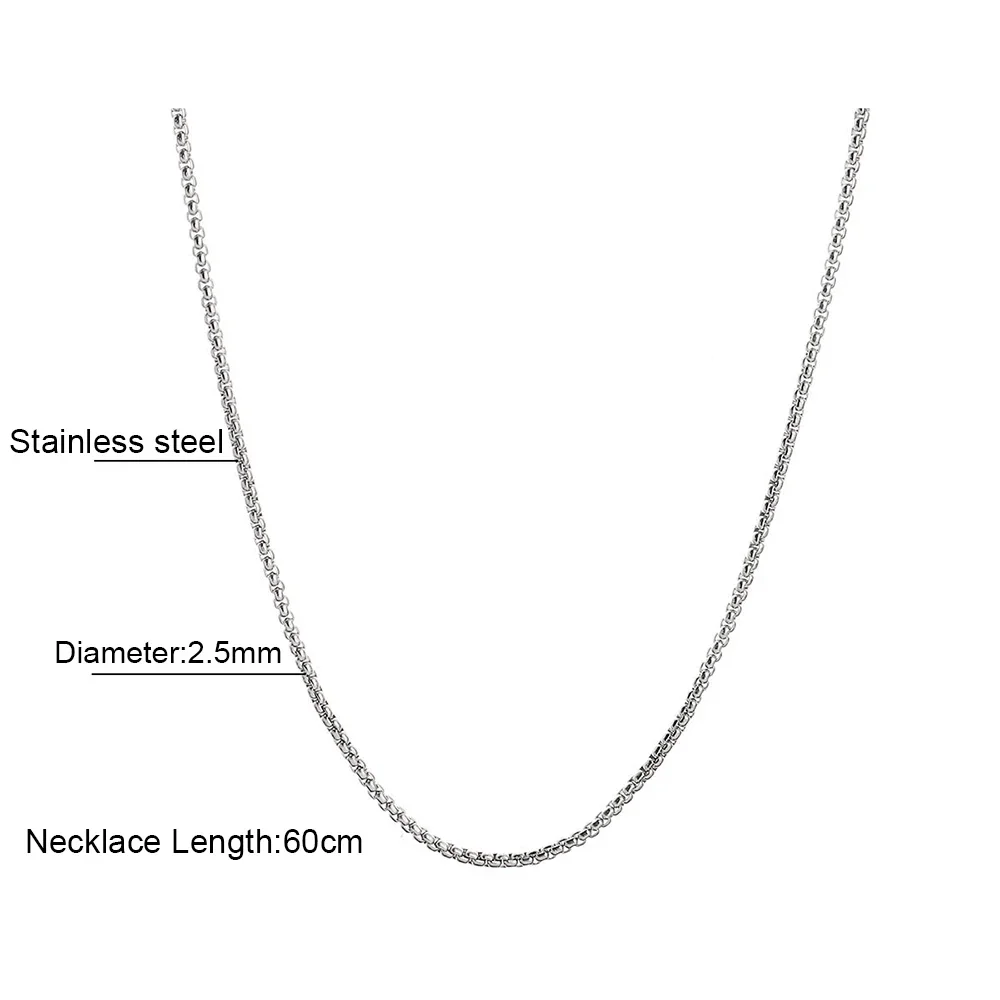Long Box Chain Stainless Steel Waterproof Necklace Golden Silver Color Women Choker Simple Classical Designer Jewelry Dropship