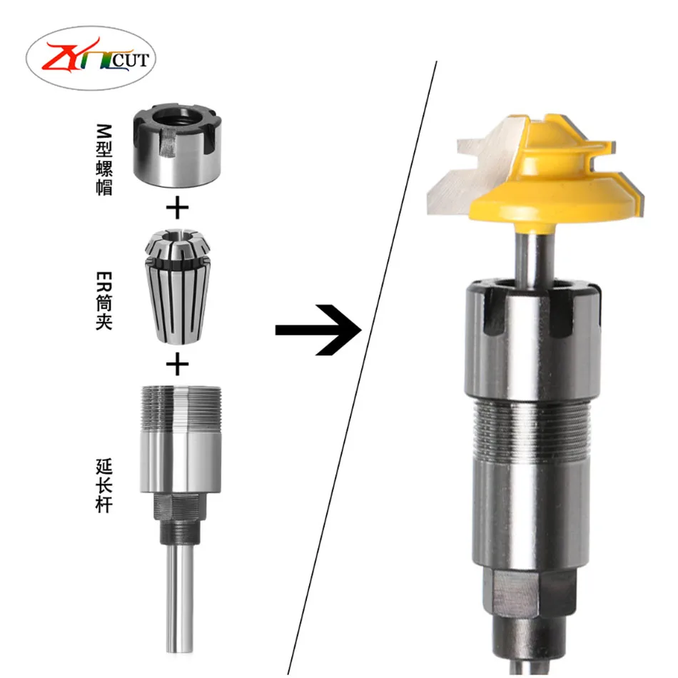 Milling Cutter extension Rod 1/4in 8mm 1/2in handle engraving machine ER16 ER20 chuck extension Rod