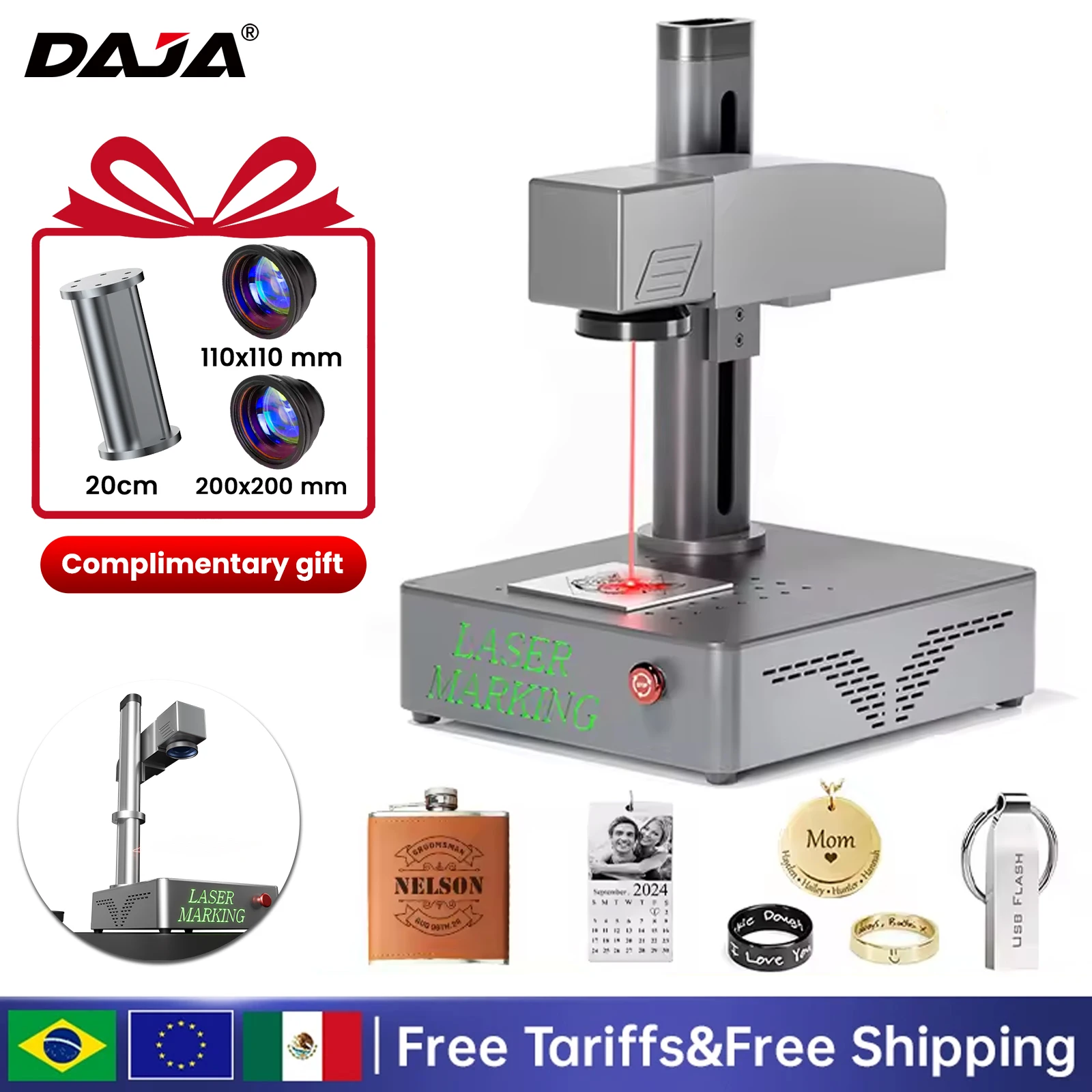 

DAJA S4 Fiber Laser Marking Machine High Power Business Industrial Portable Engraver Engrave All Metal Jewelry Plastic Leather